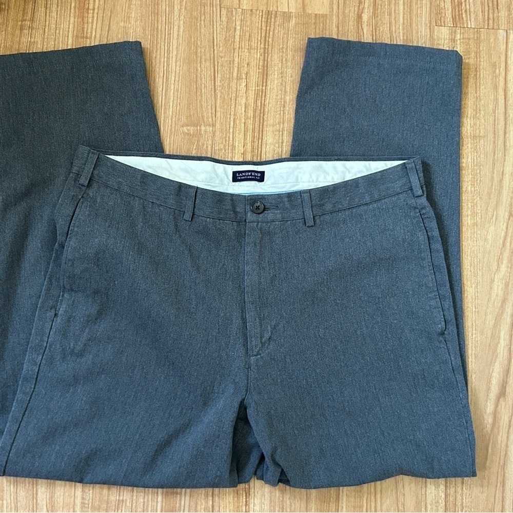 Lands' End Gray Chinos Classic Cotton Blend Sz 38x29